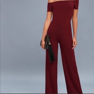 Lulus off the shoulder jumpsuit
